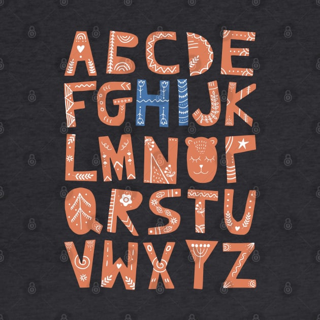 Alphabet says "Hi" (orange and blue) by Ofeefee